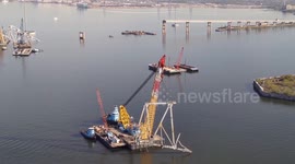 USA: The progress made to remove wreckage and debris from the Patapsco river