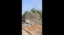 Famous Buddhist temple made from recycled beer bottles collapses