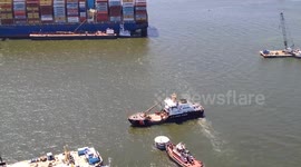 USA:  Coast Guard sets buoys in in preparation for opening of limited access channel 2