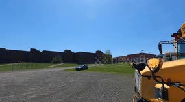 Police, EMS and Fire departments respond into scene for a Mock DUI incident at local Highschool