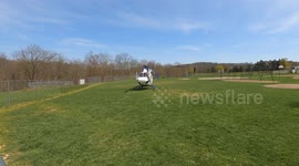 Light Flight 5 (Minersville) taking off from Southern Columbia Area High School after a mock DUI presentation.
