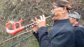 Traditional trumpet typical of the Mount Bromo Tengger tribe