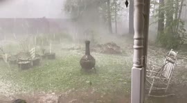Intense hailstorm hits York, South Carolina, USA