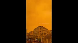 Saharan dust storm blankets Athens in orange haze
