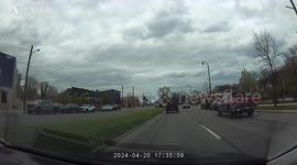 Pickup Crashes Into Parked Cars