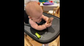 Baby Enjoys a Lamb Chop