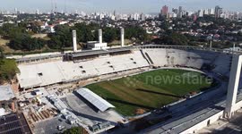 Brazil: Pacaembu Stadium under repair in Sao Paulo