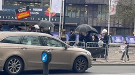 A group of Jewish people march against antisemitism in Westminster, London