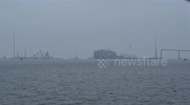 USA: Wreckage of the Francis Scott Key Bridge and MV Dali cargo ship in Baltimore