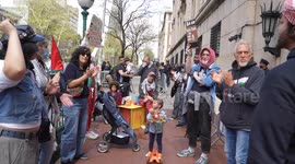 Activists rally outside of Columbia University, New York