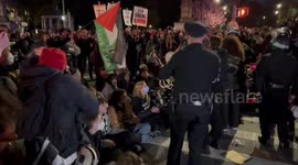 USA: People chant for ceasefire in Gaza in Brooklyn, NY