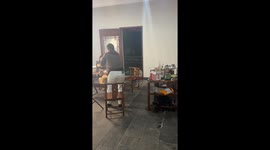 Friendly Chinese Wild Fox Visits Residents' Home for a Feast