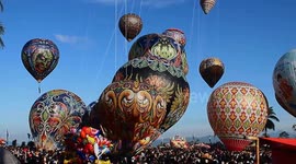 Traditional Hot Air Balloon Festival to marking Eid Al Fitr Holiday held In Wonosobo Indonesia