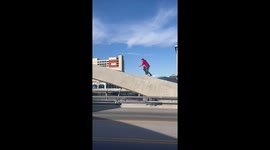 He thought he could skate the bridge without any problem *HE WAS WRONG!*