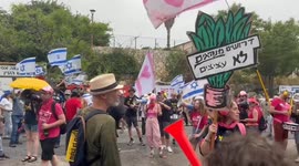 Protesters gather outside house of Israel's war cabinet minister