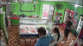 Unexpected tumble: mishap caught on camera inside Paraguayan building