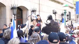 Rally in support of Israel outside of Columbia University, New York