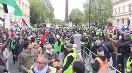 'Shame on you!' Pro-Palestine march meets pro-Israel rally in central London