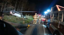 Rollover car accident with entrapment, 1709 locust gap, Mount Carmel Township, Pennsylvania