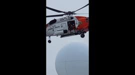 An emergency helicopter evacuation from a cruise ship, aboard Holland America Line