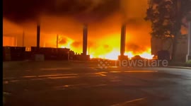 USA: Fire department Working to put out the fire in Tulsa