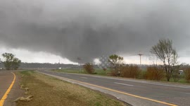 Multi-Vortex Tornado Forming Near Omaha