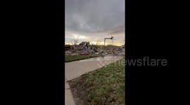 US: Footage Of Tornado Aftermath In Nebraska 2