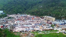 Aerial footage reveals devastation in Chinese villages after powerful tornado