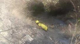 SDRF police rescues biker trapped in 150-meter-deep ditch in northern India