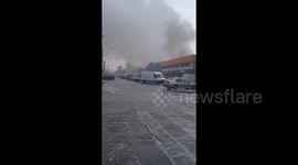 Spain: Industrial Fire Sends Huge Column Of Smoke Over Badalona