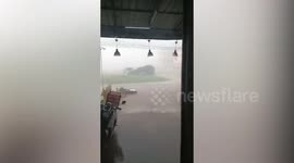 Storm batters homes in Chiang Mai, northern Thailand