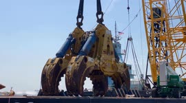 Salvors prepare heavy lift sheerleg crane ship to remove Baltimore ship wreckage during Key Bridge Response 2024