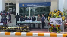 Police seize 320kg of ketamine hidden inside life-size Transformer robots