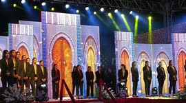 Models walk on ramp during Fashion Show in India