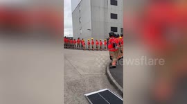 Footage shows a firefighter proposing to his girlfriend - at his pass out parade