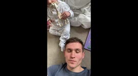 Adorable baby foils dad's selfie attempt!