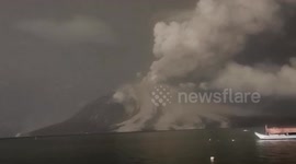 Mount Ruang volcano spews ash clouds during eruption in Indonesia