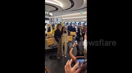 Rita Ora takes photos with fans at launch of haircare range in Shepherd's Bush Westfields
