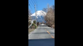 Impressive view of the approach to Mount Fuji in Japan