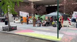 USA: Fashion Institute of Technology Gaza Solidarity Encampment in Manhattan, NYC