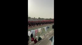 Students dress as Terracotta Warrior at university parade in China