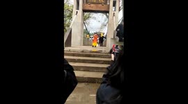 Boy, 6, shows off stunning fire-spitting stunts in China