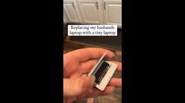 Wife swaps husband's laptop with toy version, captures hilarious reaction