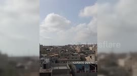 Terrifying moment Gaza home ravaged by bombing