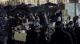 Pro Israel and pro Palestinian protesters clash at UCLA