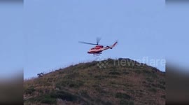 Italy: Italian Firefighters Conduct Helicopter Rescue of Stranded Hiker on Mount Pizzuto