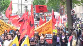 Thousands march in London on May Day rallying for workers' rights