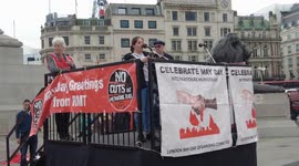 Speaker of the Communist Party of Turkey for migrants workers May Day 2024 rally in London, UK