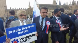 Workers Party, rallied for the 2024 general election against injustice and Gaza genocide, London, UK