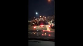 Cars stuck in traffic jam during Songkran new year in Bangkok